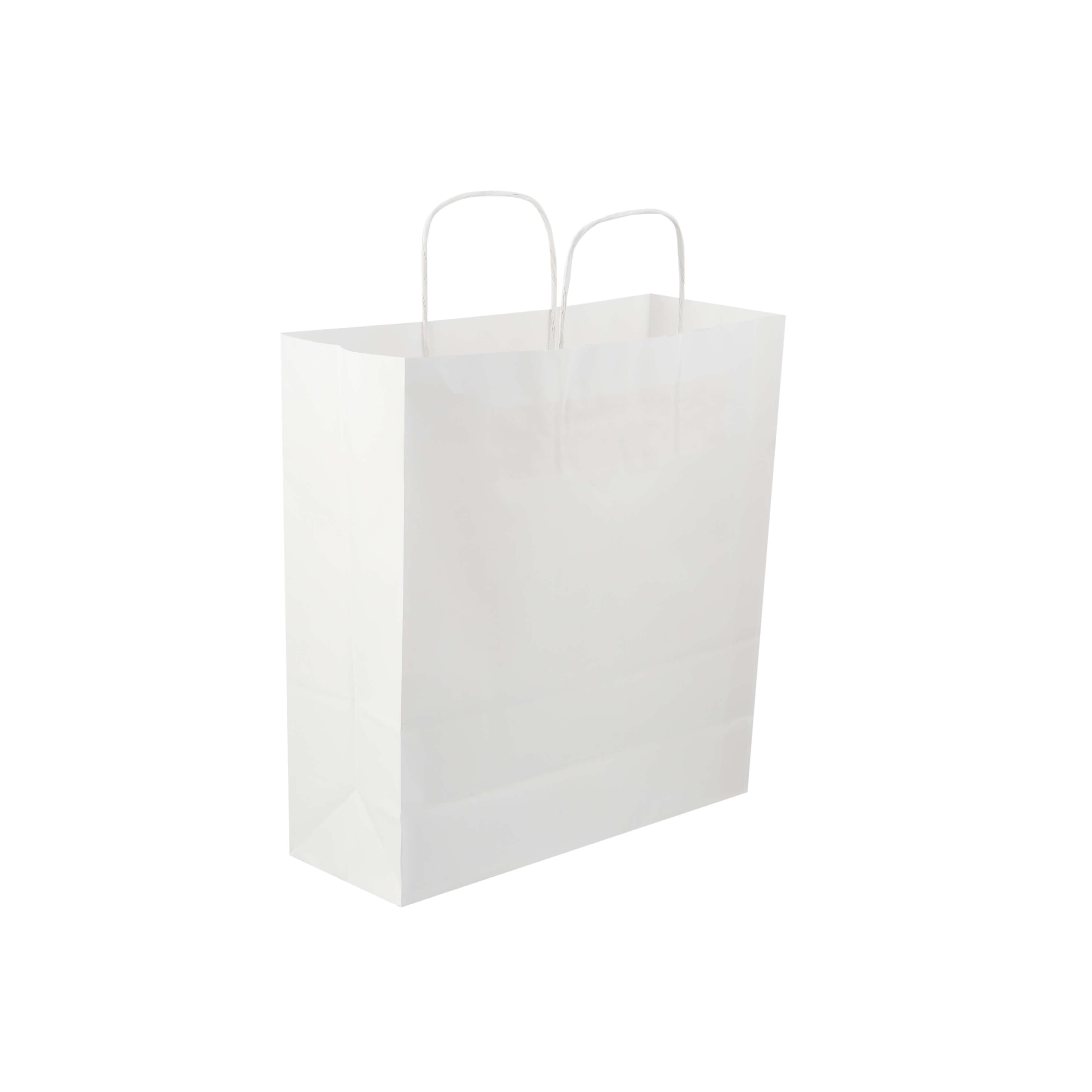 250 Pieces Paper Bag White Twisted Handle 32x12x34 Cm
