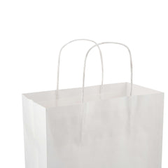 250 Pieces Paper Bag White Twist Handle 34x18x33.5 Cm