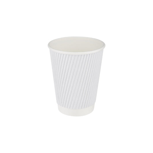 500 Pieces 12 Oz White Ripple Paper Cups