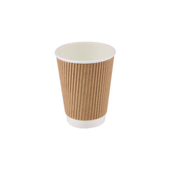 500 Pieces 12 Oz Kraft Ripple Paper Cups