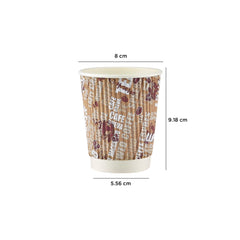 500 Pieces 8 Oz Printed Ripple Paper Cups