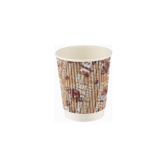 500 Pieces 8 Oz Printed Ripple Paper Cups