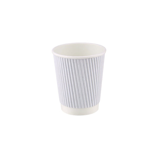 500 Pieces 8 Oz White Ripple Paper Cups