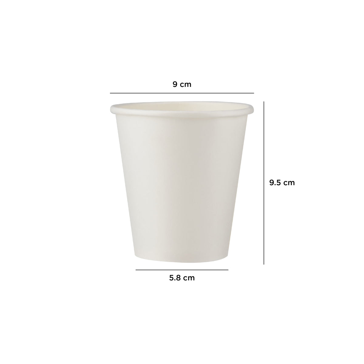 Paper Cups  White  Single Wall Heavy Duty - 1000 Pieces