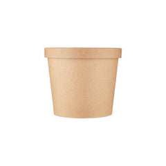 250 Pieces Kraft Paper Noodle Bowl With Kraft Lid