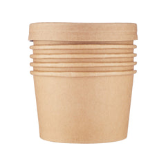 250 Pieces Kraft Paper Noodle Bowl With Kraft Lid