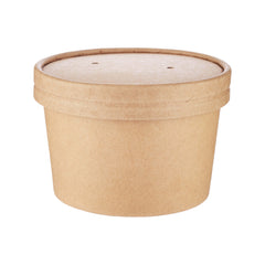 250 Pieces Kraft Paper Noodle Bowl With Kraft Lid