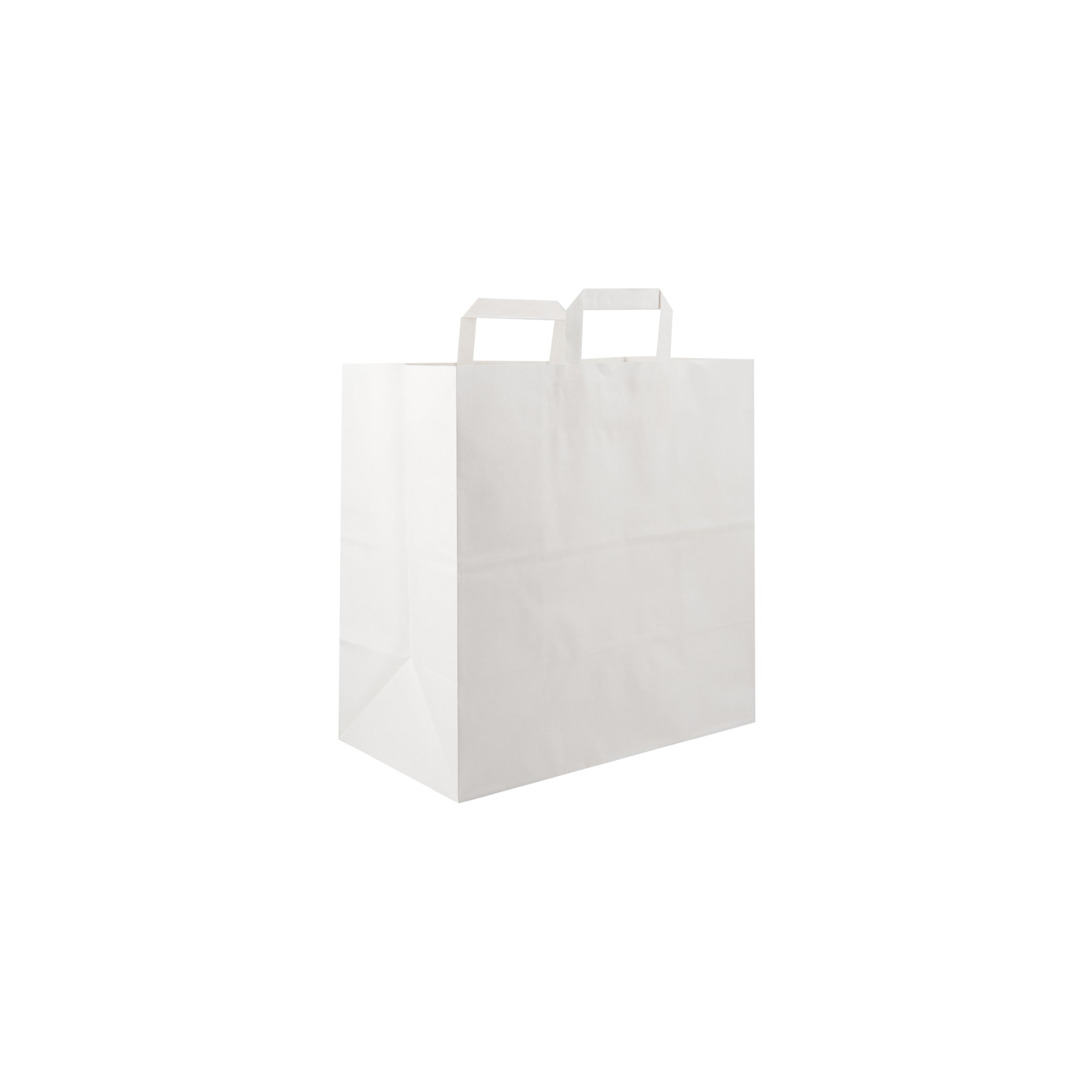 5 Pieces Paper Bag White Flat Handle 34x18x33.5 cm