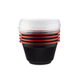 Red & Black Soup Bowl 700 cc with Lids