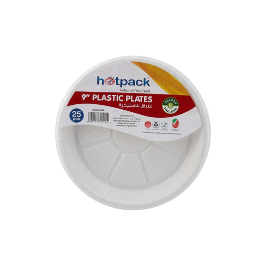 500 Pieces Round Plastic Plate 9 Inch