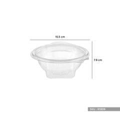 300 Pieces 16 Oz Round Hinged Salad Bowl