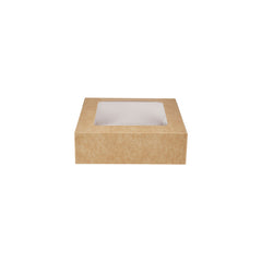 250 Pieces Kraft Square Salad Box 125 x 125 mm with Window