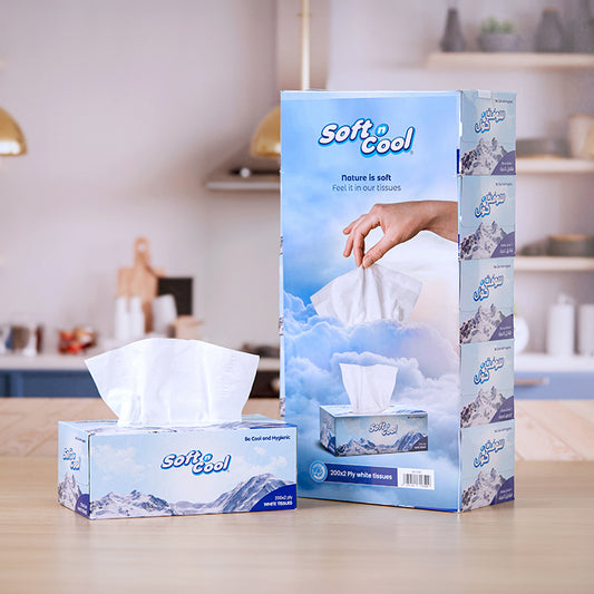 30 Boxes Soft n Cool Facial Tissue 200 Sheets X 2 Ply