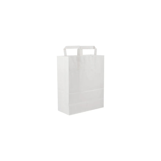 Paper Bag White Flat Handle 250 Pieces