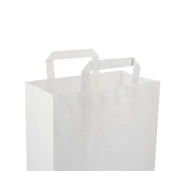 Paper Bag White Flat Handle 250 Pieces