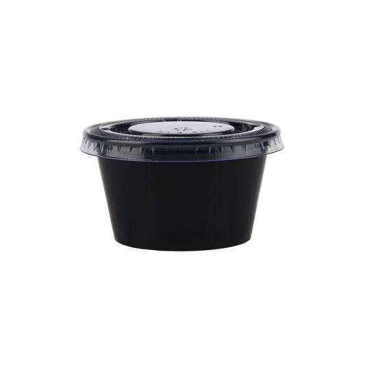 2500 Pieces Black Portion Cup 100CC - Hotpack Saudi