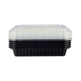 5 Pieces Rectangular Microwaveable Containers With Lid