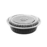 Black Base Round Container 24 oz With Lids
