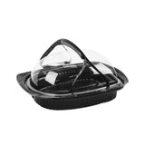 80 Pieces Black Base PP Chicken Container with Lids