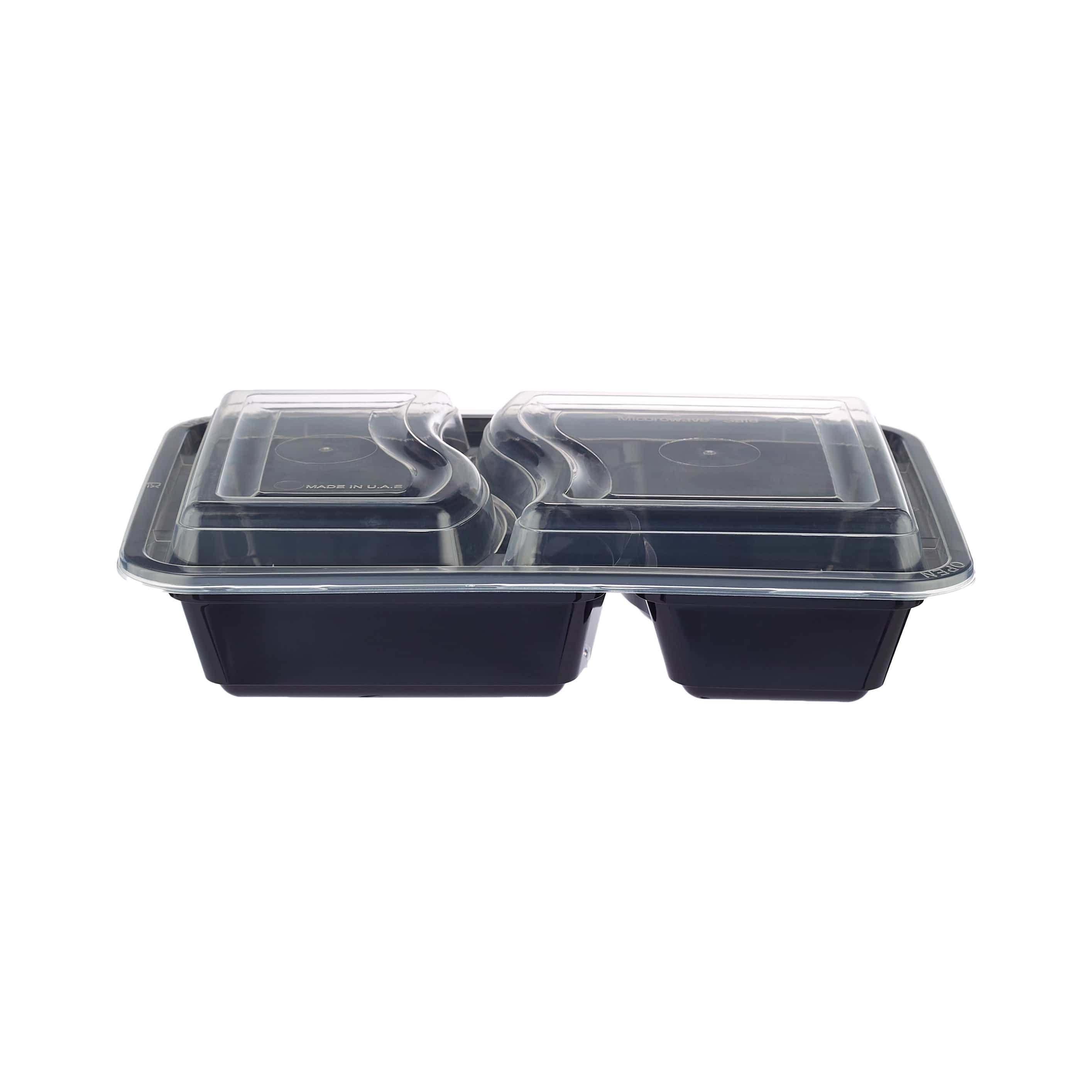 Black Base Rectangular 2-Compartment Container Base Only 300 Pieces