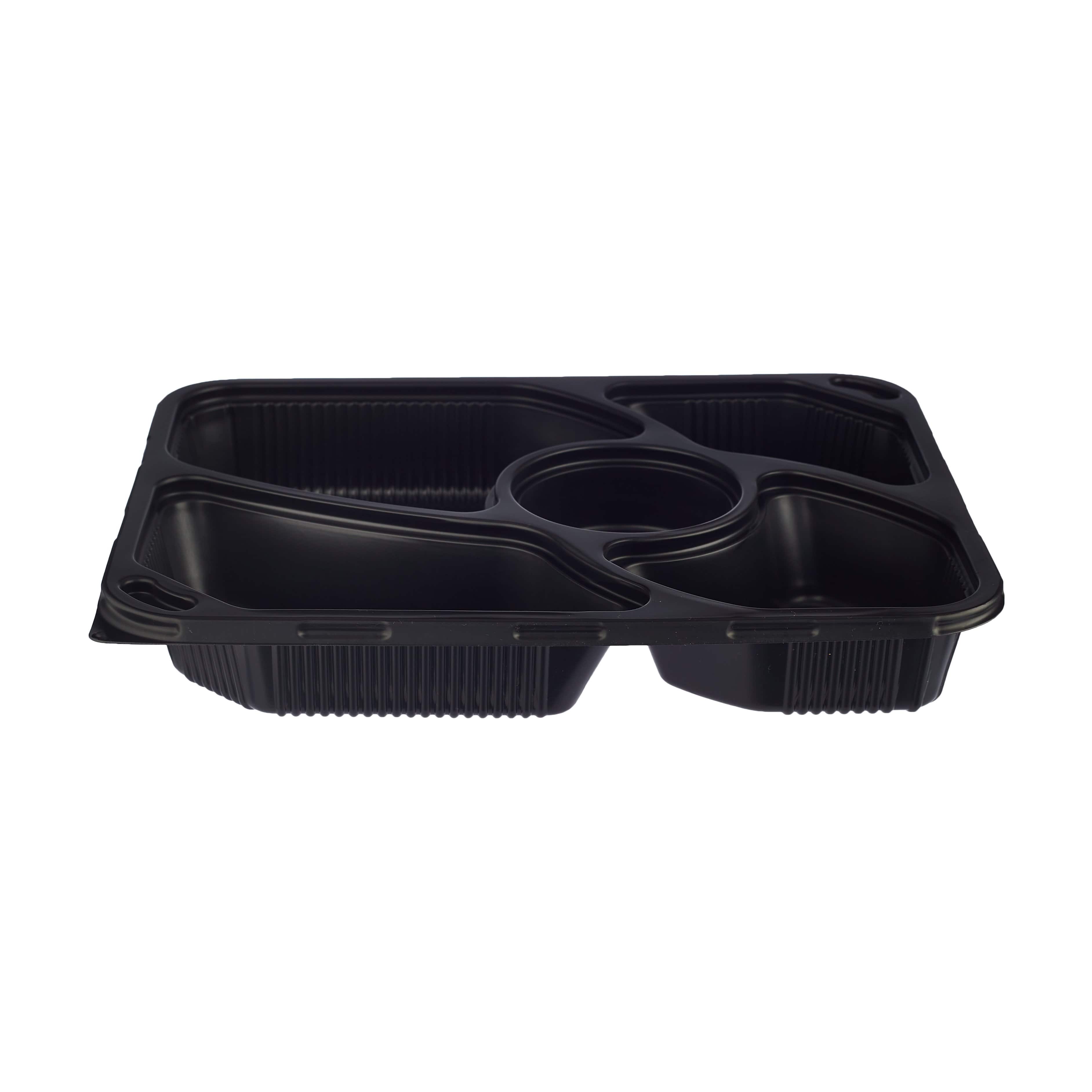Black Base Rectangular 5-Compartment Container Base Only