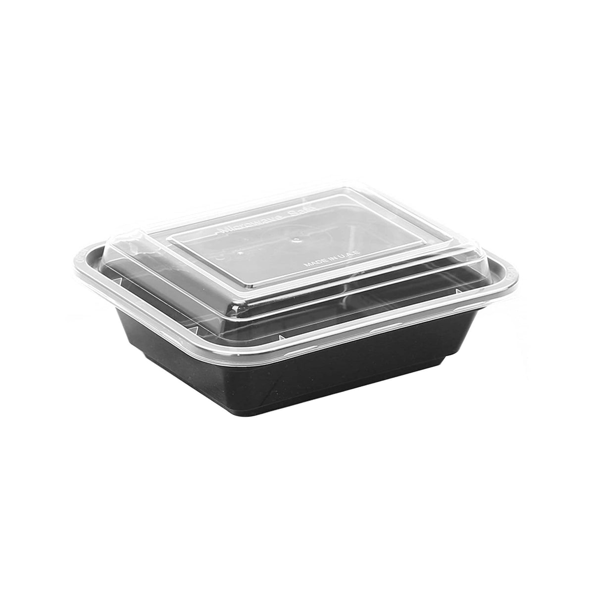 Black Base Rectangular Microwavable Container 50 Pieces