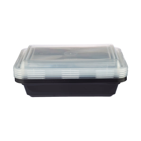 Black Base Rectangular Container 24 Oz 300 Pieces - Hotpack Global