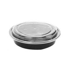 Black Base Round Container 24 Oz Base with Lid