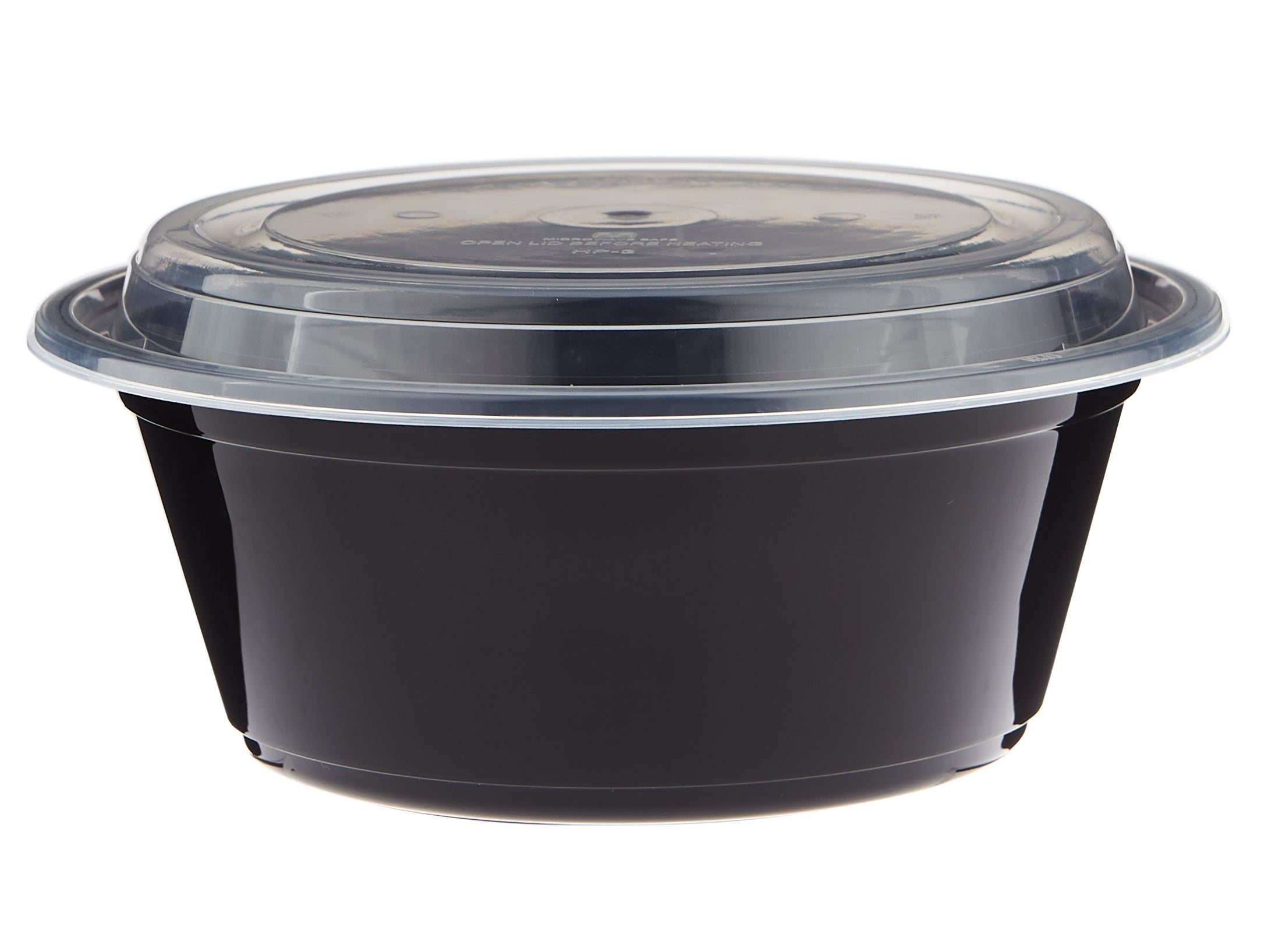 Black Base Round Container 40 oz 300 Pieces - Hotpack Global