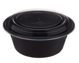 Black Base Round Container 40 oz 300 Pieces - Hotpack Global