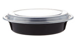 Black Base Round Container 48 Oz 300 Pieces Lids Only