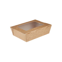 Kraft Brown Top Lunch Box with Window - Hotpack Saudi