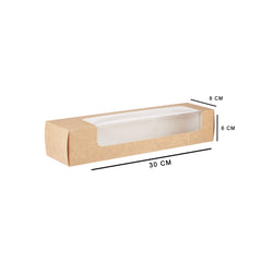 250 Pieces Long Kraft Sandwich Box with Window