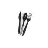 500 Pieces Medium Duty Black Cutlery Set (Spoon/Fork/Knife/Napkin)