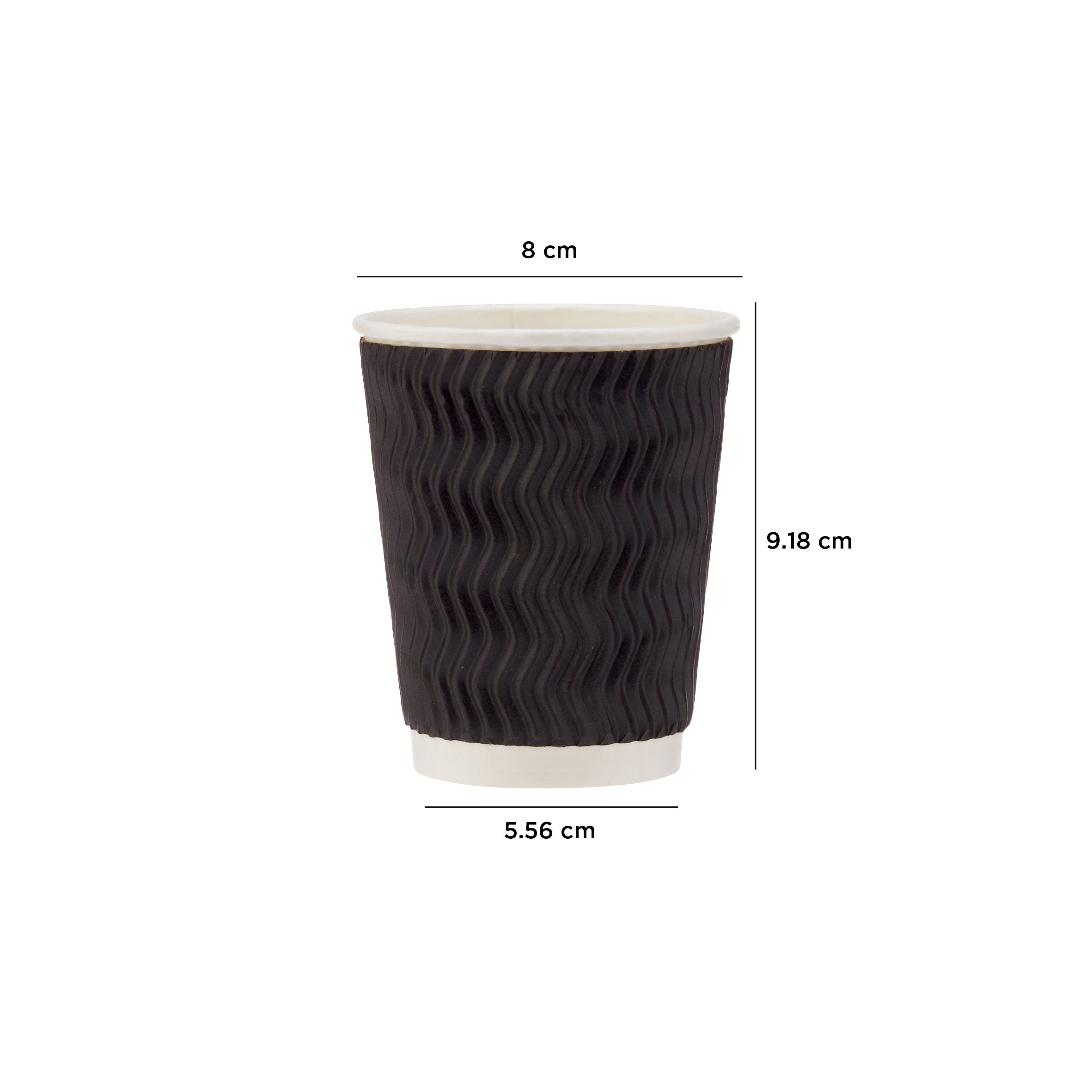 8 Oz Zig Zag Ripple Paper Cup With Lid 10 Pieces