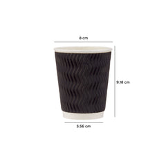 8 Oz Zig Zag Ripple Paper Cup With Lid 10 Pieces