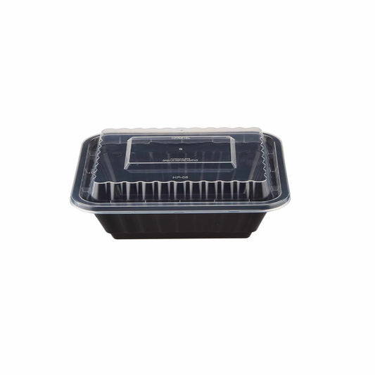 Black Base Rectangular Container 12 Oz 300 Pieces - Hotpack Global