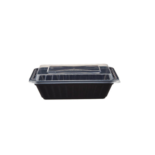 Black Base Rectangular Container 24 Oz 300 Pieces - Hotpack Global