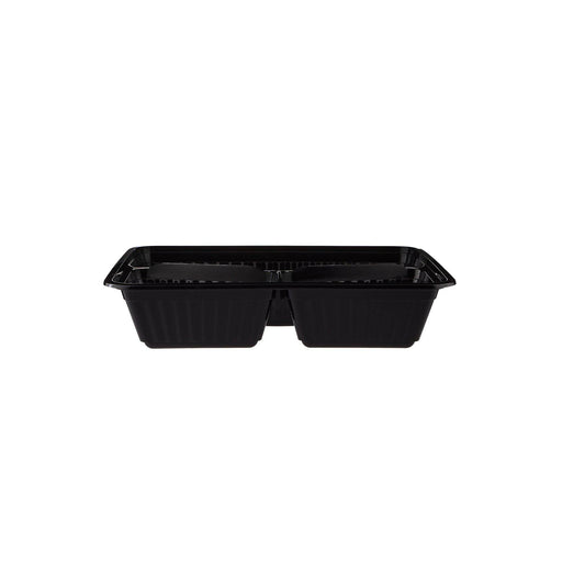 300 Pieces Black Base Rectangular Container 3 Compartments