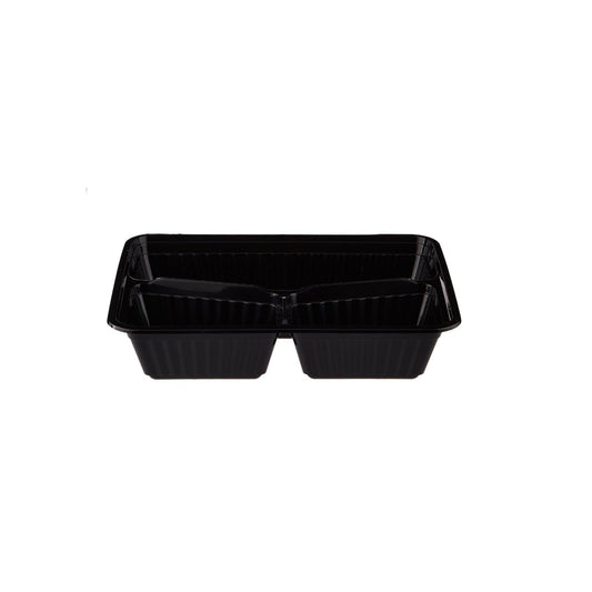 300 Pieces Black Base Rectangular Container 3 Compartments