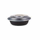 300 Pieces Black Base Heavy Duty Round Container 16 Oz