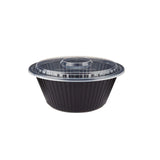 300 Pieces Black Base Heavy Duty Round Container 40 Oz