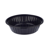 Black Base Round Ribbed Container with Lids 5  Pieces