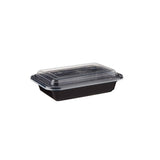 Black Base Rectangular Container 8 oz (250 ml) 300 Pieces - Hotpack Global