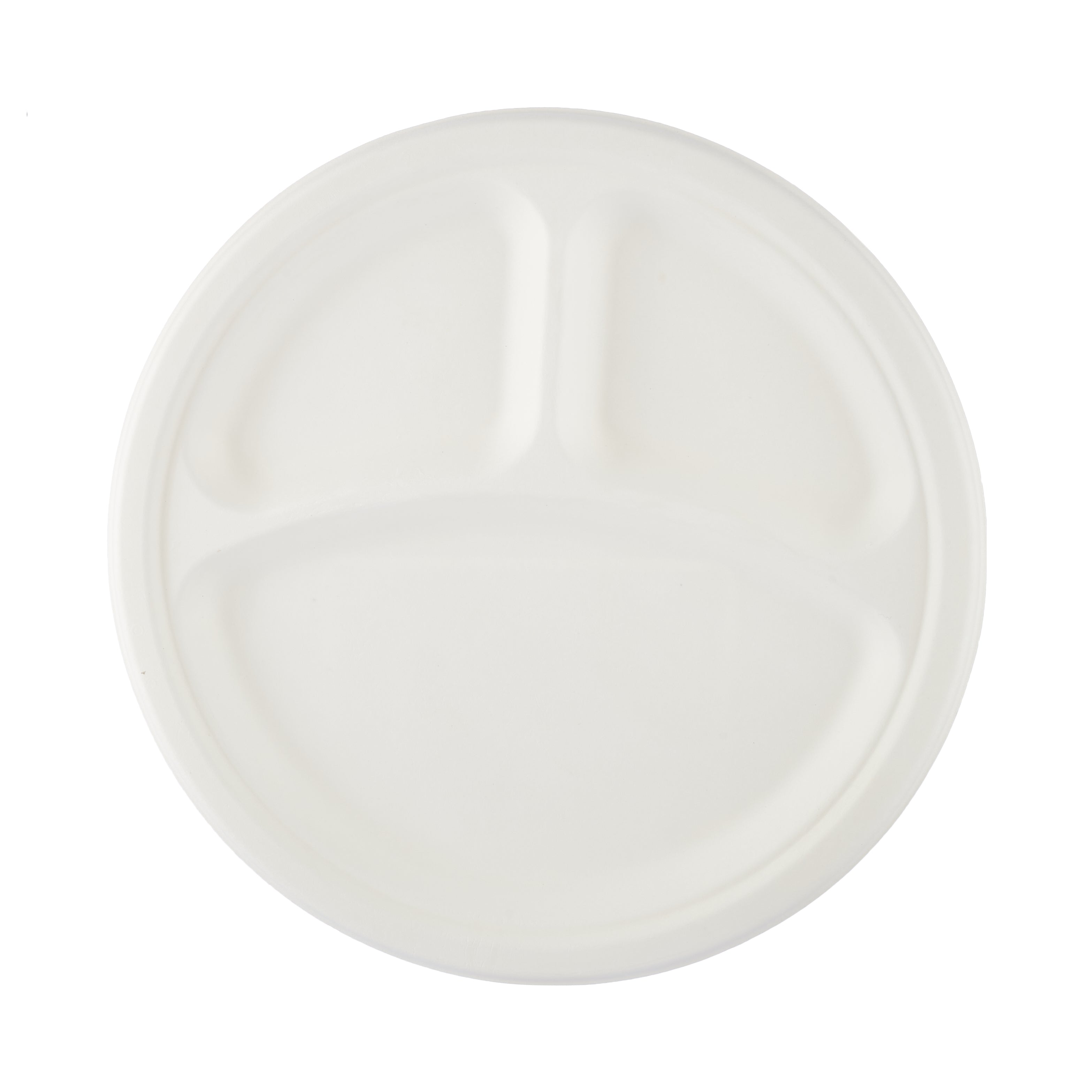 Hotpack Biodegradable Paperplate10' 3 Compartmat 10 Pieces