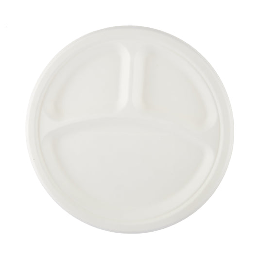 Hotpack Bio-Degradable Paperplate10' 3 Compartmat 10 Pieces