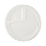 White Bio-Degradable 3-compartment Round Plate 10 Inch