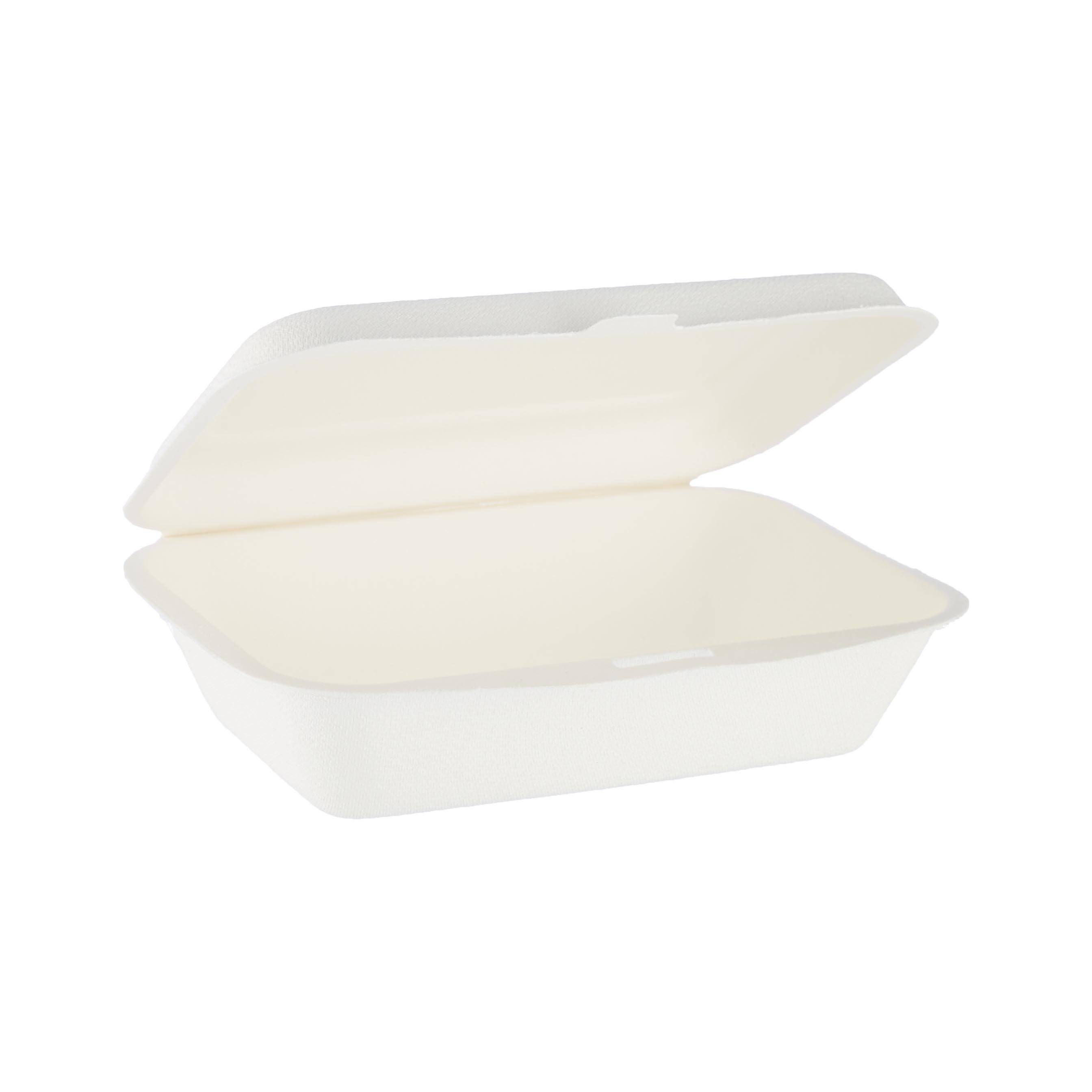 White Bio-Degradable Hinged Container 6 X 4 Inch