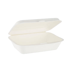 White Bio-Degradable Hinged Container 6 X 4 Inch