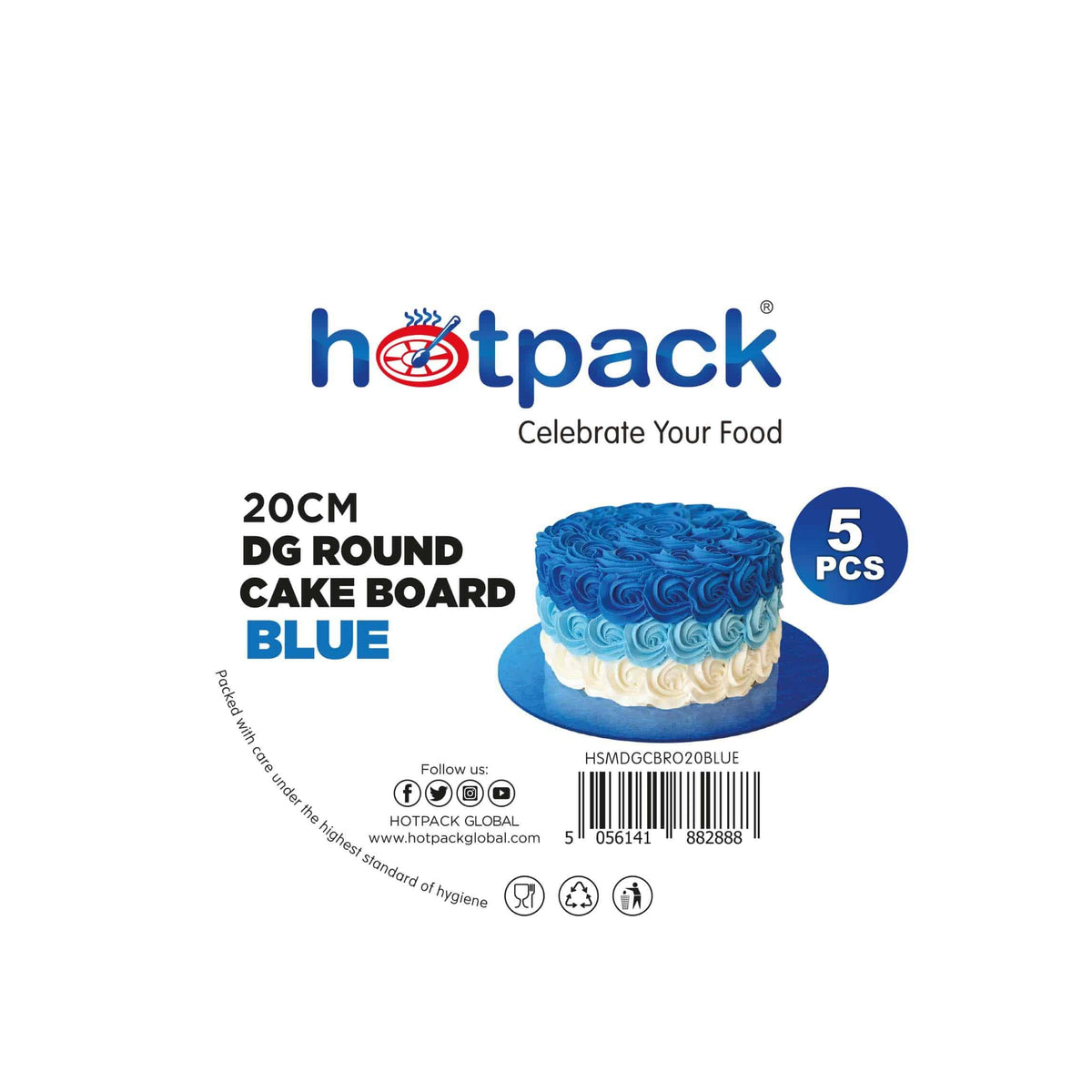 Blue Round Cake Board 5 Pieces